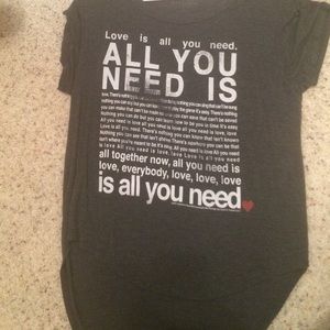 "All you need is love" lyric Tshirt