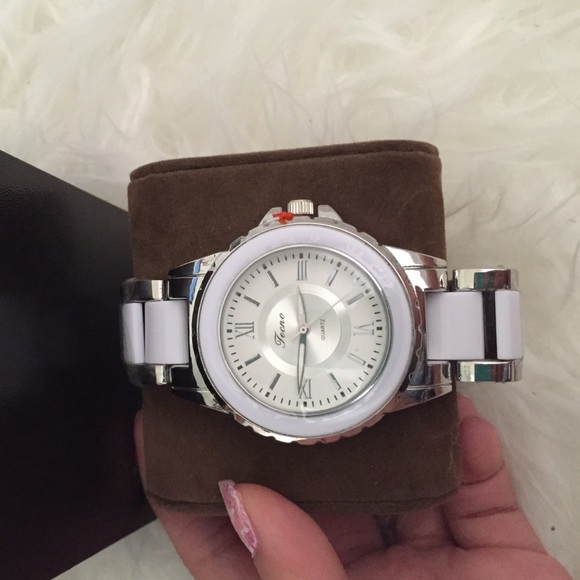 Italian white and silver watch