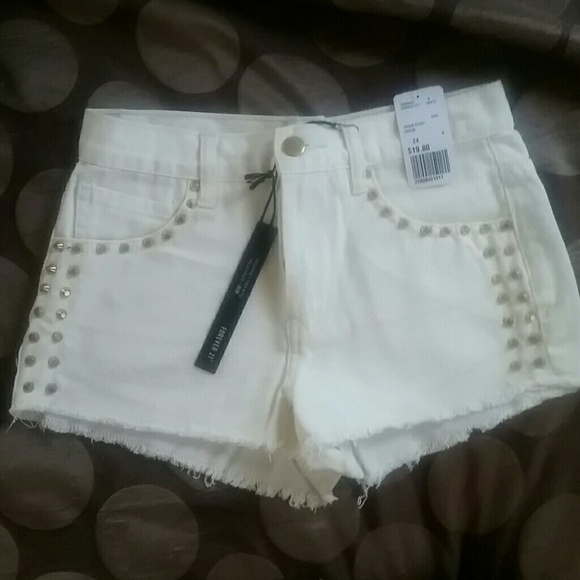 White denim shorts