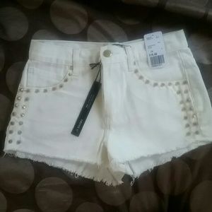 White denim shorts