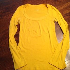 Mustard Yellow Scoop Neck Tee