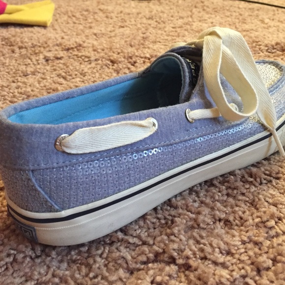 Sperry Top-Sider Blue Sequin Shoes Size 7 - Picture 4 of 4