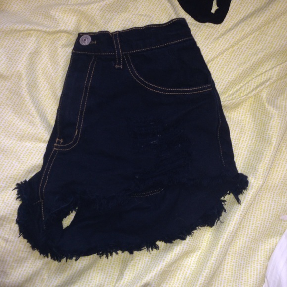 High Waisted Black Shorts - Picture 1 of 3