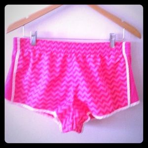 Pink chevron running shorts