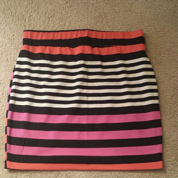 Striped body con skirt