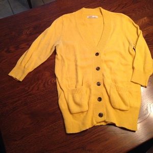 Mustard Yellow 3/4 Sleeve Cardigan