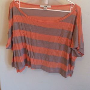 Gray and orange striped shirt