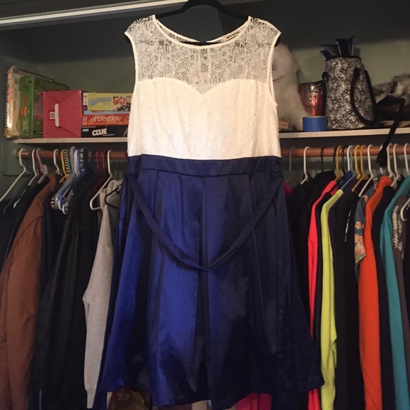 Royal blue and white dress