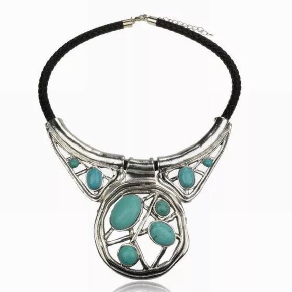 Turquoise Earrings Necklace Bracelet & Ring - Picture 2 of 2