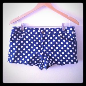 Polka dot blue and white short shorts!