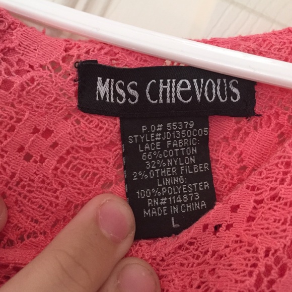 Coral Lace Dress - Picture 2 of 3