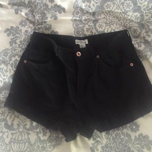 F21 BLACK JEAN HIGH WAISTED SHORTS