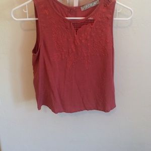 Maroon flower crop top