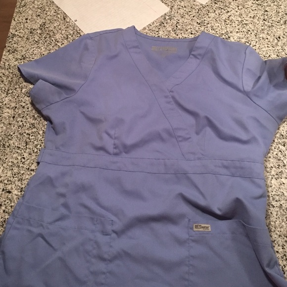 blue scrub top