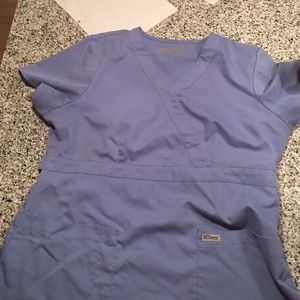 blue scrub top