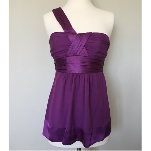 BEBE One shoulder satin top