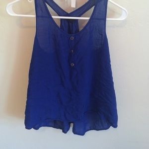 Blue shirt with buttons down the middle!