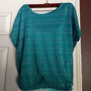 Teal sparkly top.