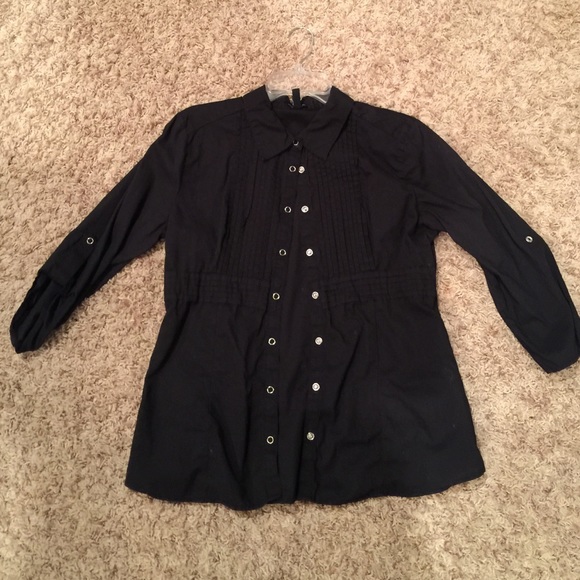 Black button up top