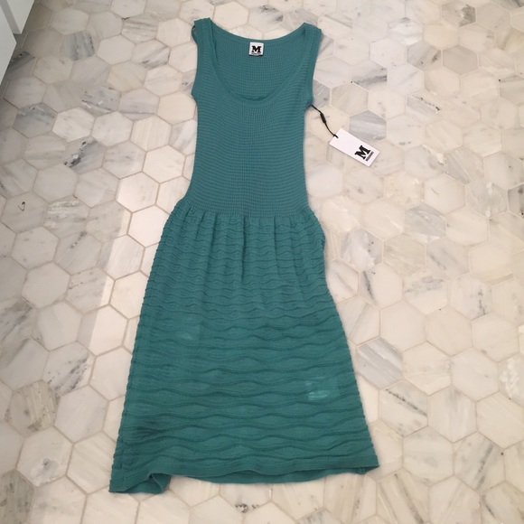 NWT M by Missoni Teal Blue Knit Midi Dress