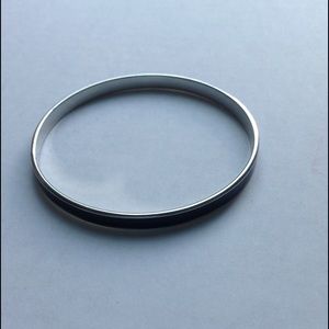 Black and silver layering metal bracelet