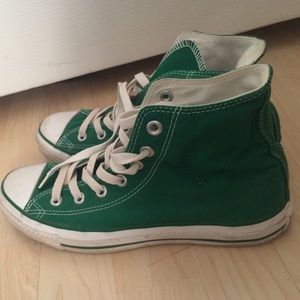 Green high top converse