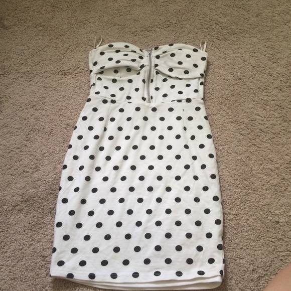 POLKA DOT BODY CON DRESS