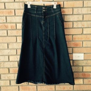 Long denim skirt