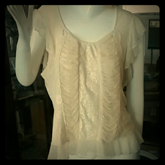 Seven Plus Size Lacy Detailed Blouse