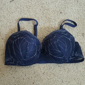 Navy blue Lace 36C Push Up Bra