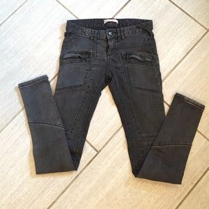 FADED BLACK FREE PEOPLE MOTO JEANS