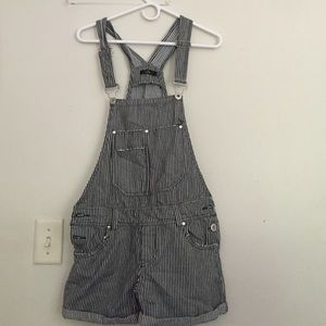 Millau size small striped jean short overalls