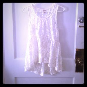 High low lace tank top