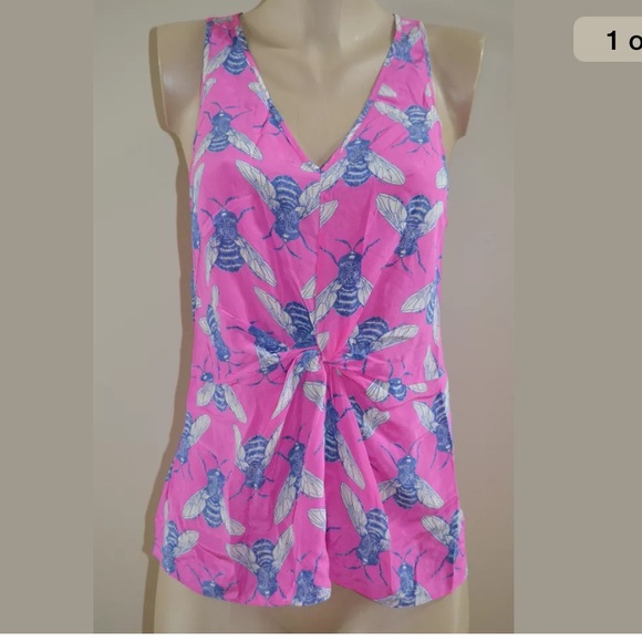 Anthropologie Leifsdottir bumblebee silk top 2euc