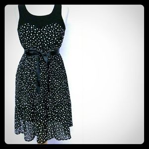 Motherhood Maternity Dress Polka-dot Black Small