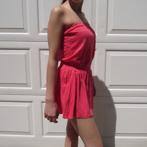 Pink strapless dress