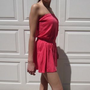Pink strapless dress