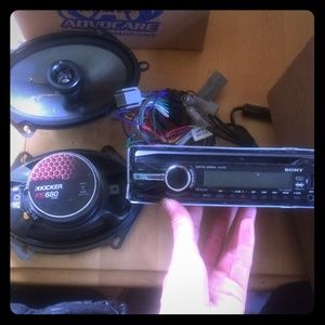 SONY Stereo Deck and KICKER Speakers