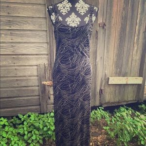 Black dress with wheat print