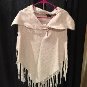 Ivory sweater poncho