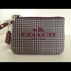 Coach Peyton Glen Plaid Print Wristlet