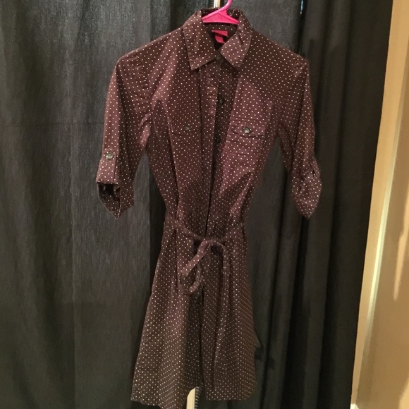 Merona Brown and white polka dot dress
