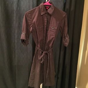 Merona Brown and white polka dot dress