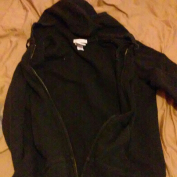 A regular zip up black jacket