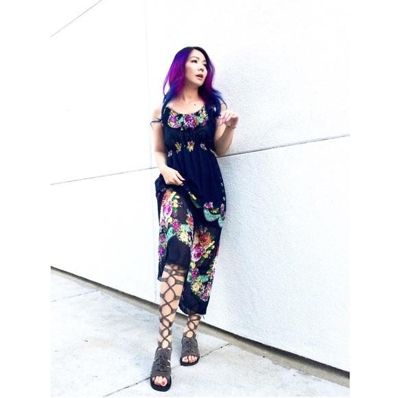 One of a kind printed chiffon dress NWT