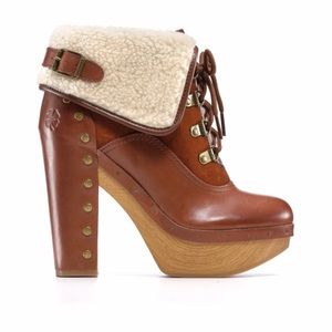 Lucky brand - brown tanner lace-up booties