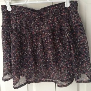 American Eagle Purple Floral Skirt