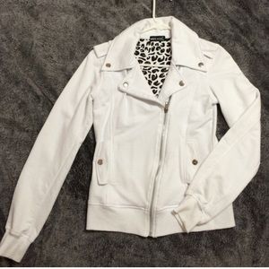 White biker jacket