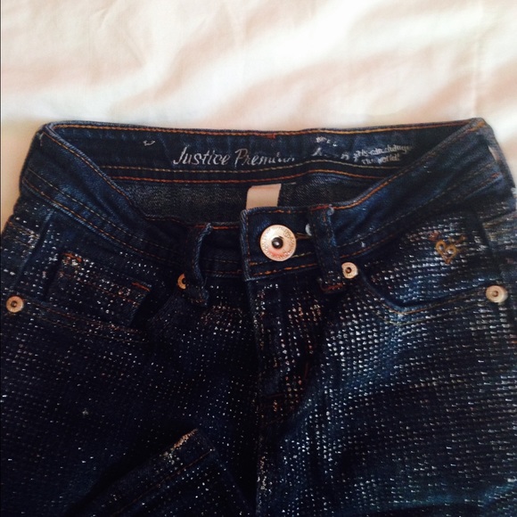 Justice girls 10 slim sparkle skinny jeans