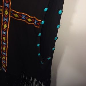 LF Original Sin Boho Fringe & Turquoise Stud Dress